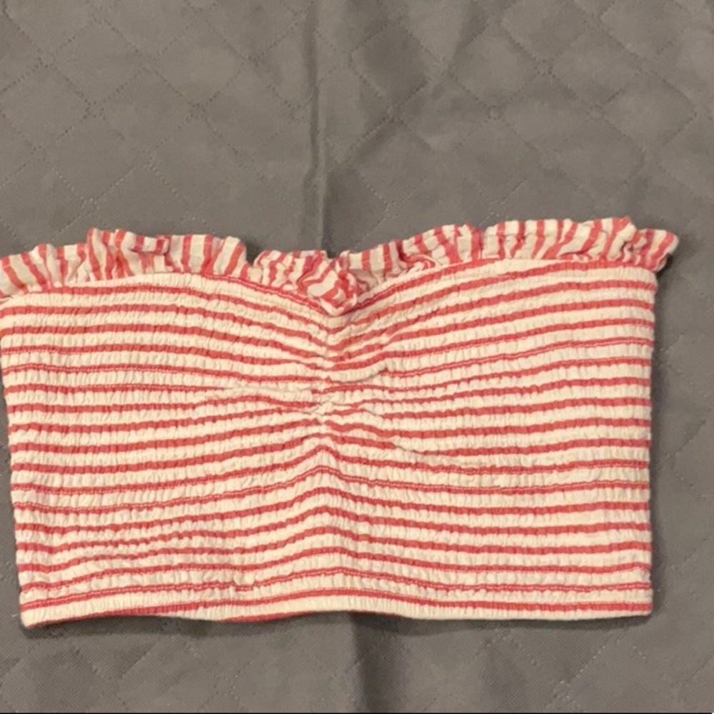 Striped Ruffle Bandeau Top small box 6